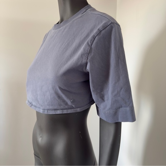 ☁️ Gymshark Cropped Tee in Slate Blue – Size S - Picture 3 of 10